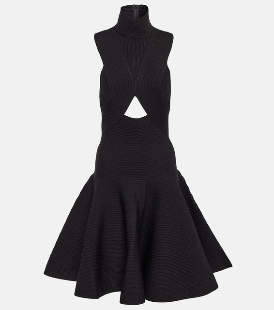 Alaia Cutout high-neck minidress