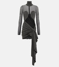 Alaia Mesh and wool draped minidress
