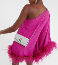 Christian Louboutin Loubi54 glitter leather clutch