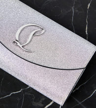 Christian Louboutin Loubi54 glitter leather clutch
