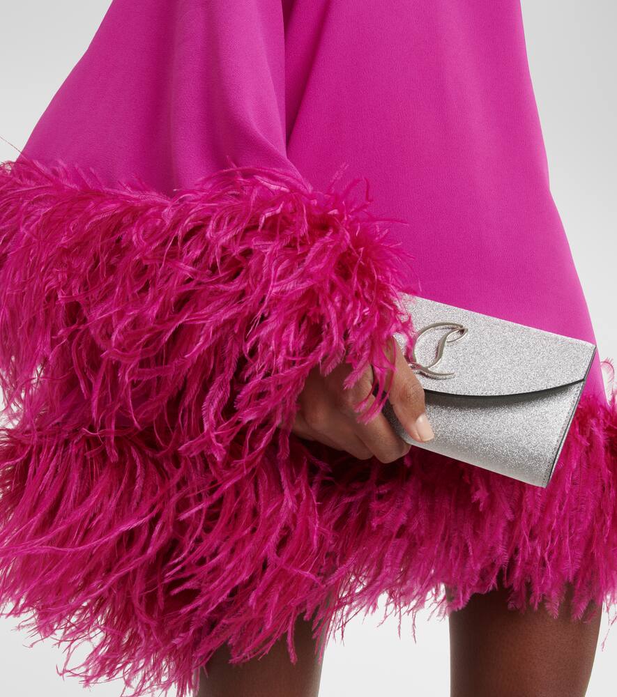 Christian Louboutin Loubi54 glitter leather clutch