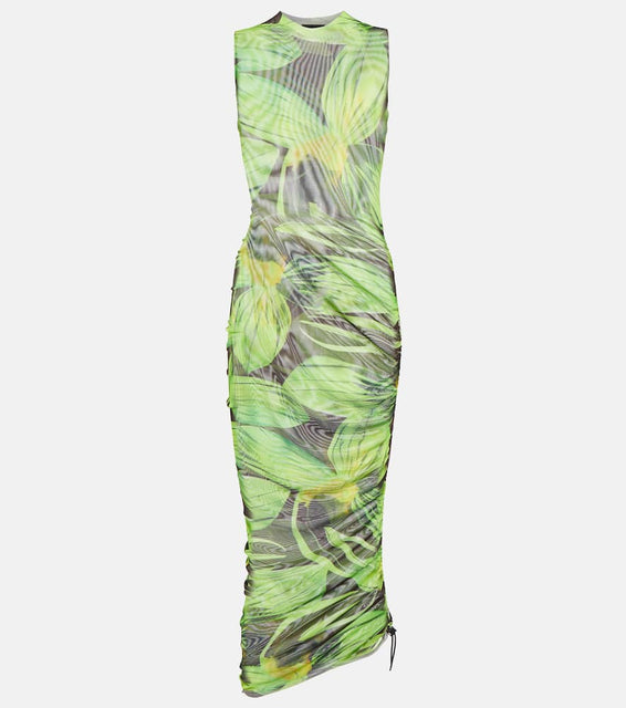 Louisa Ballou Heatwave printed mesh midi dress