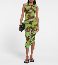 Louisa Ballou Heatwave printed mesh midi dress