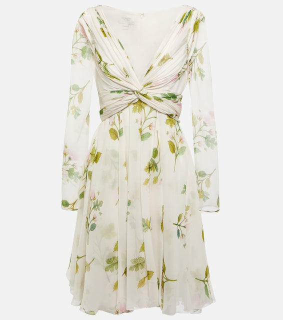 Giambattista Valli Twisted floral silk georgette minidress