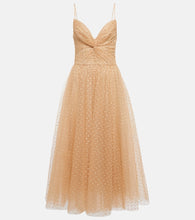 Monique Lhuillier Dotted tulle midi dress