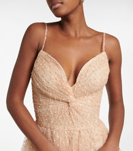 Monique Lhuillier Dotted tulle midi dress