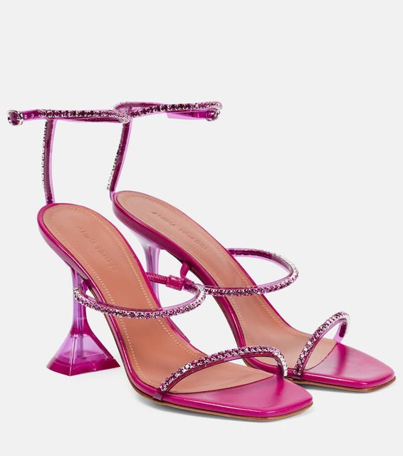 Amina Muaddi Gilda Glass embellished sandals