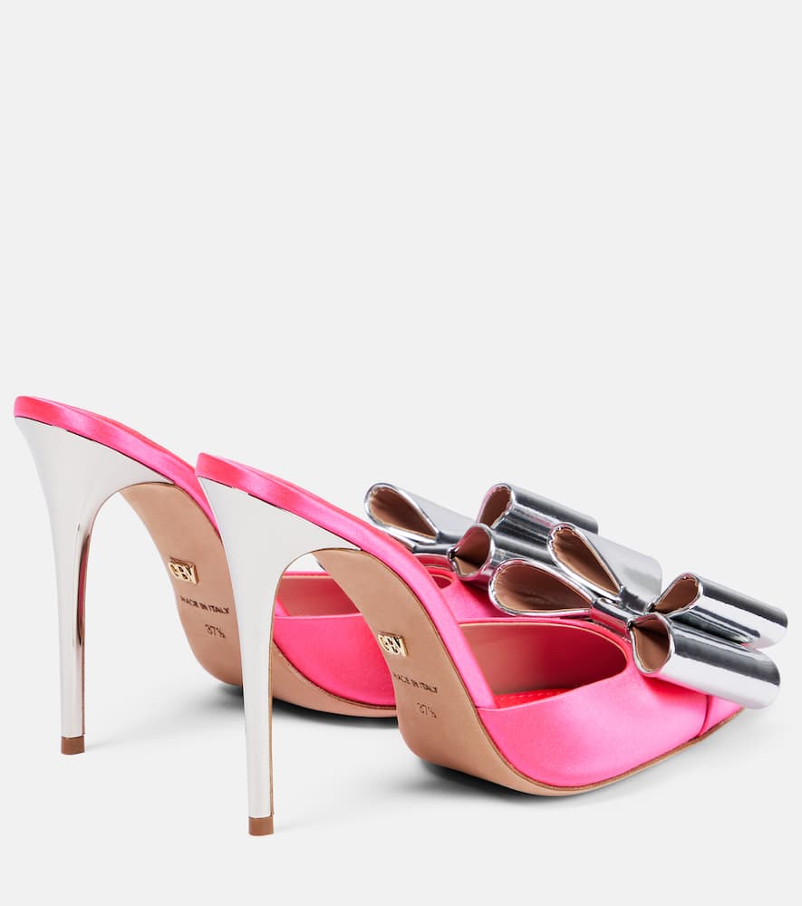 Giambattista Valli Pop-Bow embellished satin mules