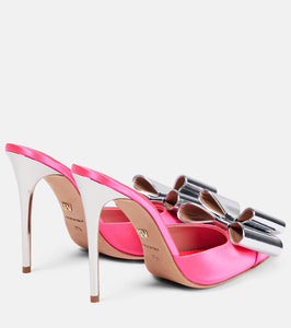 Giambattista Valli Pop-Bow embellished satin mules