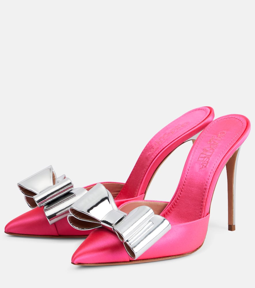 Giambattista Valli Pop-Bow embellished satin mules