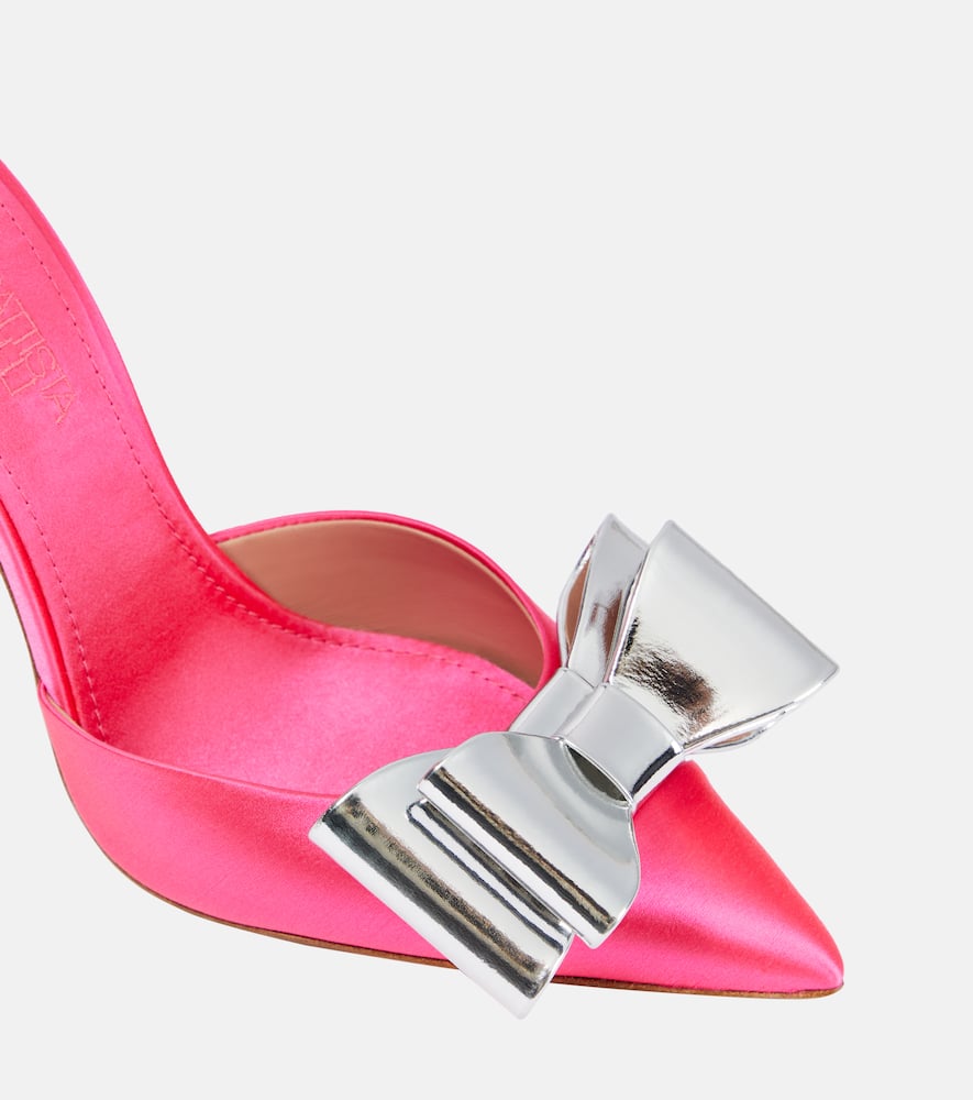 Giambattista Valli Pop-Bow embellished satin mules