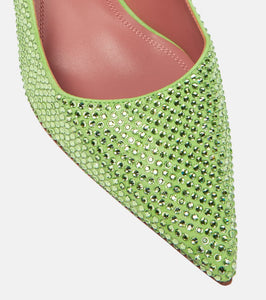 Amina Muaddi Ami embellished leather pumps