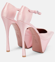 Amina Muaddi Angelica satin platform pumps