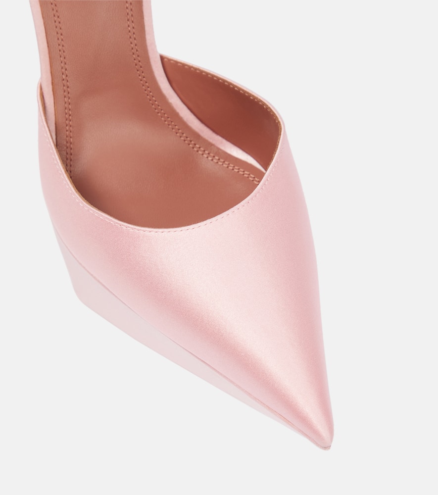 Amina Muaddi Angelica satin platform pumps