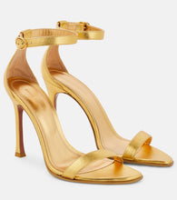 Amina Muaddi Kim metallic leather sandals - Amina Muaddi Kim 金属色皮革凉鞋