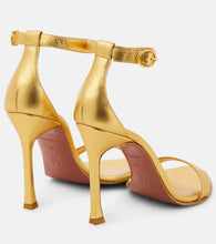 Amina Muaddi Kim metallic leather sandals