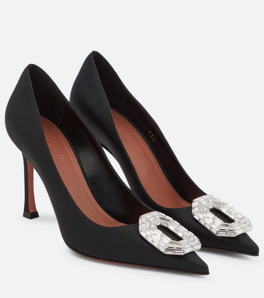 Amina Muaddi Camelia satin pumps - Amina Muaddi Camelia 缎面高跟鞋