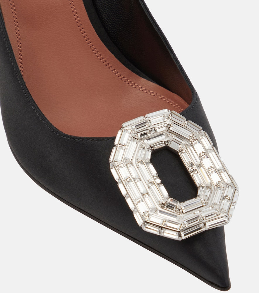 Amina Muaddi Camelia satin pumps