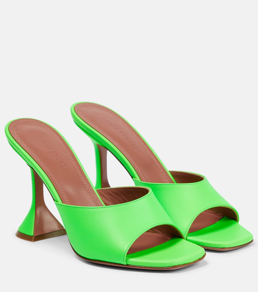 Amina Muaddi Lupita leather mules