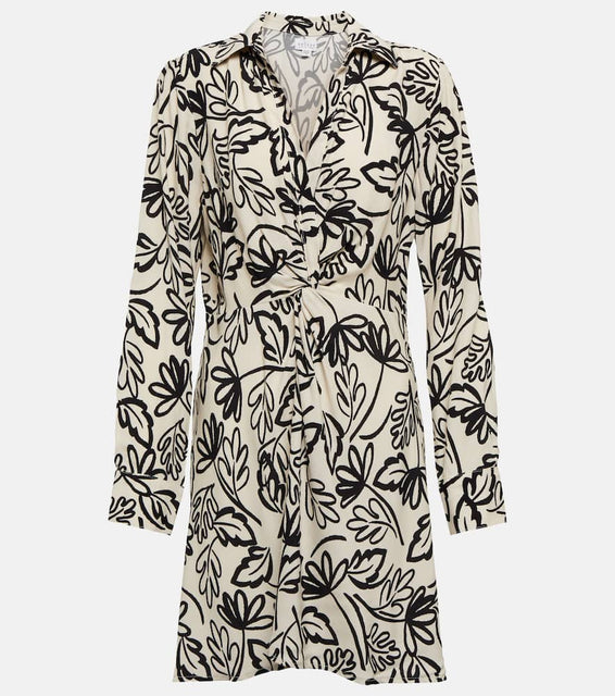 Velvet Stephie printed crêpe minidress