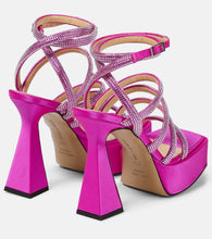 Mach & Mach Sydney embellished satin platform sandals