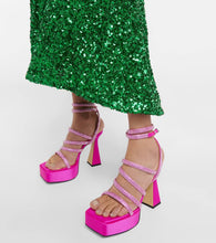 Mach & Mach Sydney embellished satin platform sandals