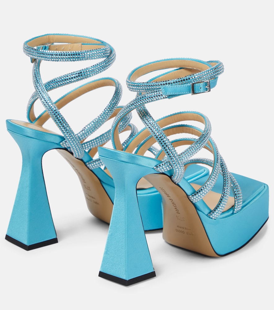 Mach & Mach Sydney embellished satin platform sandals