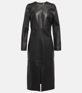 Toteme Paneled leather midi dress