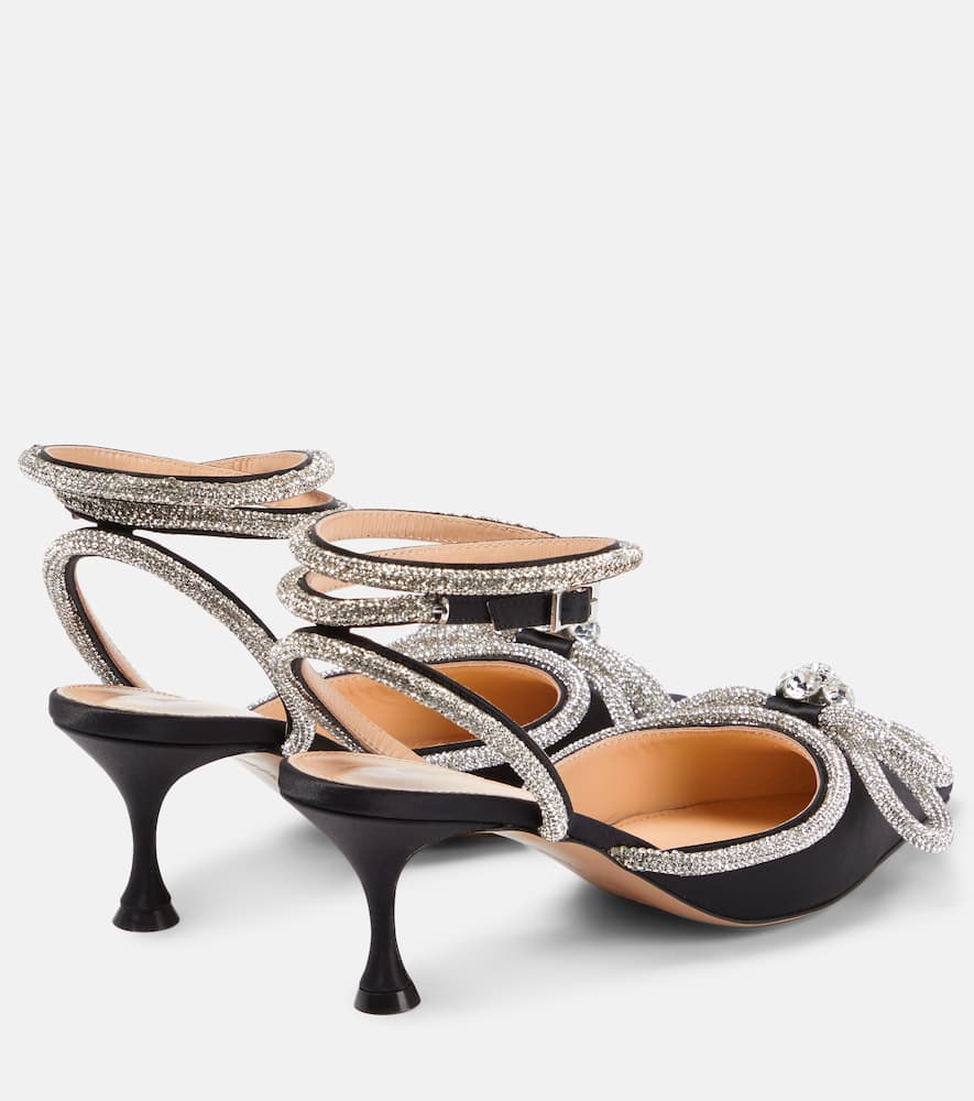 Mach & Mach Double Bow 65 embellished satin pumps