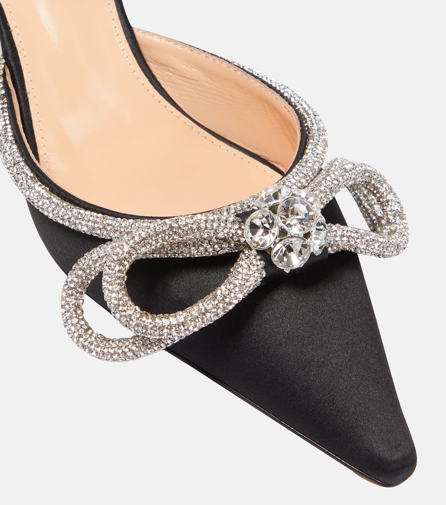 Mach & Mach Double Bow 65 embellished satin pumps