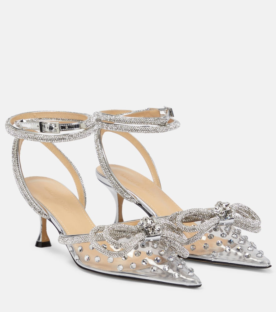 Mach & Mach Double Bow embellished PVC pumps - Mach & Mach 双蝴蝶结装饰 PVC 泵