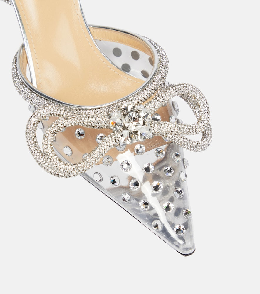 Mach & Mach Double Bow embellished PVC pumps
