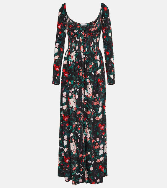Rabanne Floral corset maxi dress