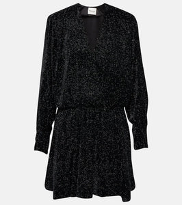Marant Etoile Alexane glitter velvet minidress