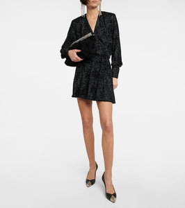 Marant Etoile Alexane glitter velvet minidress