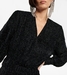 Marant Etoile Alexane glitter velvet minidress