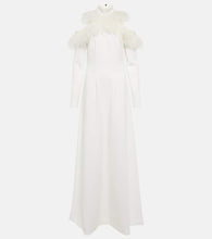 Christopher Kane Bridal feather-trimmed crêpe gown