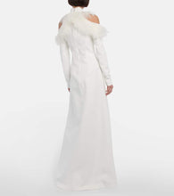 Christopher Kane Bridal feather-trimmed crêpe gown