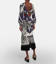 Johanna Ortiz Printed fringe-trimmed cotton maxi dress