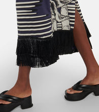 Johanna Ortiz Printed fringe-trimmed cotton maxi dress