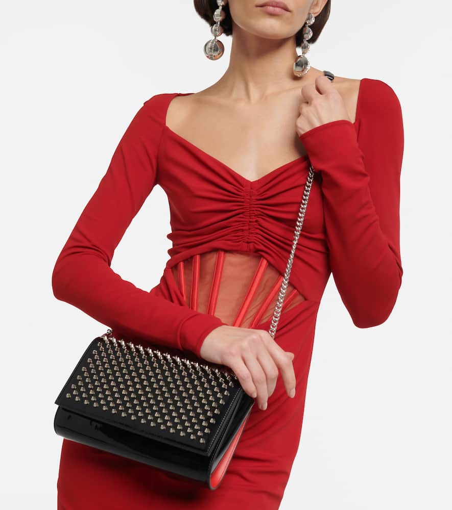 Christian Louboutin Paloma embellished leather clutch