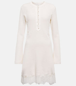 Chloe Ribbed-knit wool minidress