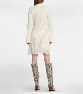 Chloe Ribbed-knit wool minidress