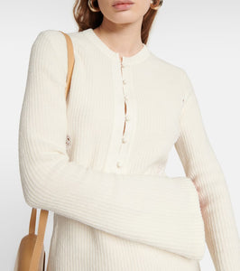 Chloe Ribbed-knit wool minidress