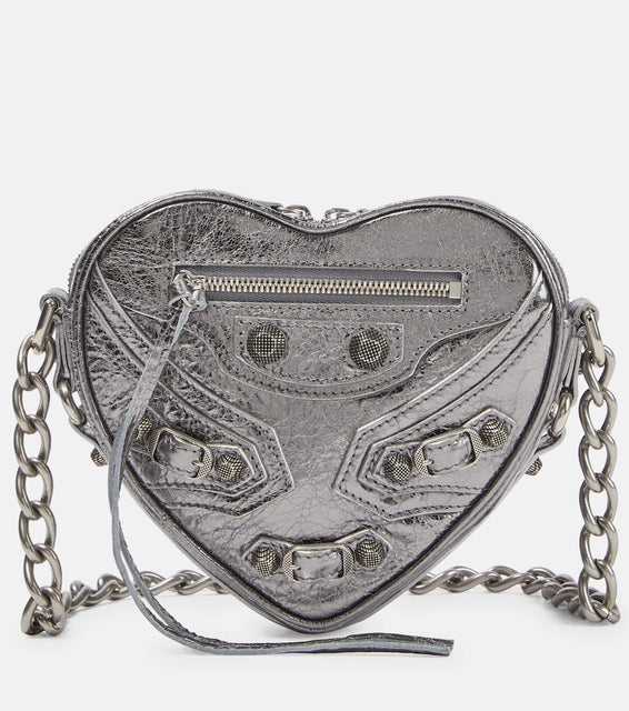Balenciaga Le Cagole Heart Mini leather crossbody bag. Shop Balenciaga Shoulder Bags for women now.