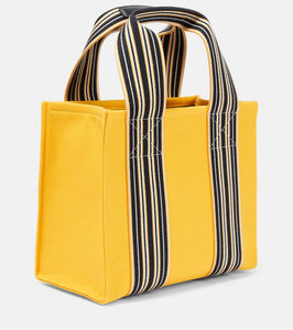 Loro Piana The Suitcase Stripe Mini canvas tote bag