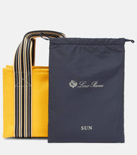Loro Piana The Suitcase Stripe Mini canvas tote bag