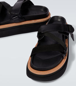 Sacai Hybrid Belt leather platform sandals