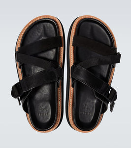 Sacai Hybrid Belt leather platform sandals