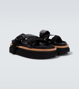 Sacai Hybrid Belt leather platform sandals
